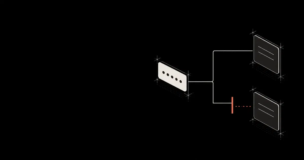 An approved login reference branches toward two task paths, with the second path interrupted at a separate boundary