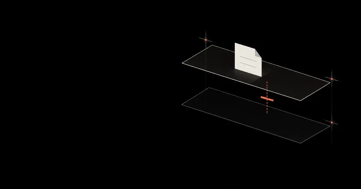 Two separate account paths with a document following one path and a cross-account transfer interrupted