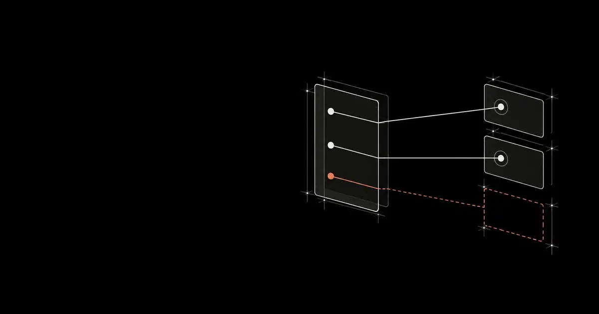 A resource mapping with two completed connections and one interrupted connection, illustrating state preserved during a partial deployment
